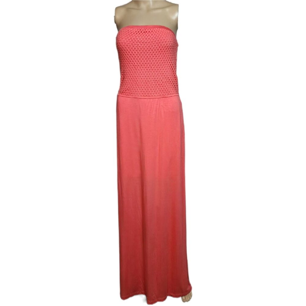 Tart Collections Coral Siro Micromodal Strapless Crochet Maxi Dress NWT Medium